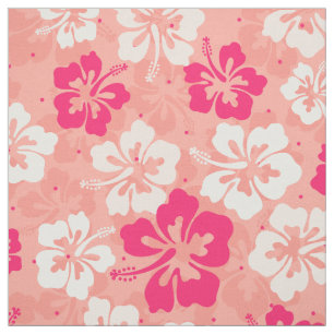 Tropisch Hawaiiaans Hibiscus bloemmotief Stof