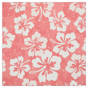 Tropisch Hawaiiaans Hibiscus bloemmotief Stof