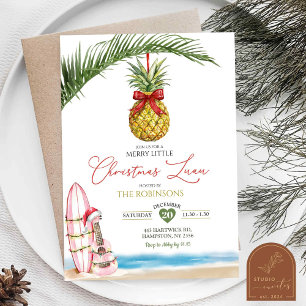 Tropisch Hawaiiaans Kerstfeest Luau Kaart