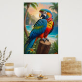 tropisch hawaiiaans papegaaiparadijs poster (Keuken)
