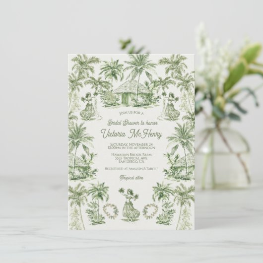 Tropisch Hawaiiaans Vrijgezellenfeest Kaart (Staand voorkant)
