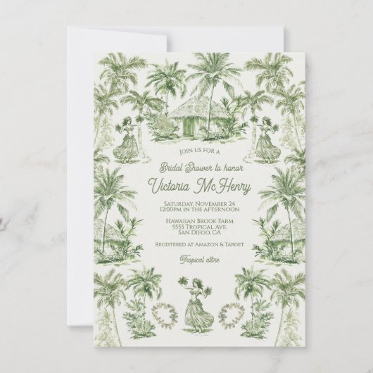 Tropisch Hawaiiaans Vrijgezellenfeest Kaart (Voorkant)