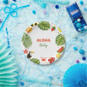 Tropisch Hawaiian Aloha Baby shower Papieren Bordje (Feest)