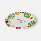 Tropisch Hawaiian Aloha Baby shower Papieren Bordje (Gekanteld)