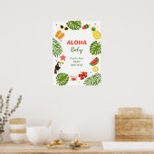 Tropisch Hawaiian Aloha Baby shower Poster (Keuken)