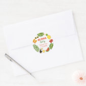 Tropisch Hawaiian Aloha Baby shower Ronde Sticker (Envelop)