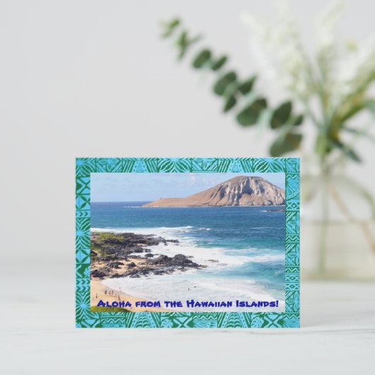 Tropisch Hawaiian Beach Briefkaart (Staand voorkant)
