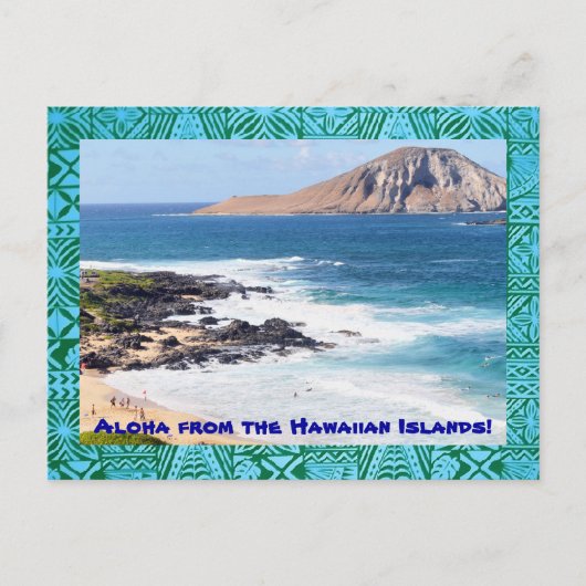 Tropisch Hawaiian Beach Briefkaart (Voorkant)