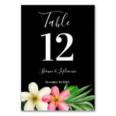 Tropisch Hawaiian Floral Black Kaart (Achterkant)