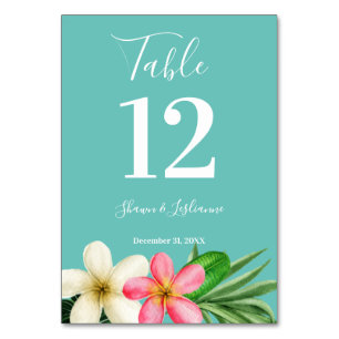 Tropisch Hawaiian Floral Blue Kaart