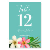 Tropisch Hawaiian Floral Blue Kaart (Achterkant)