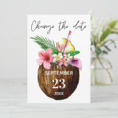 Tropisch Hawaiian Floral Coconut verander de datum Kaart (Staand voorkant)