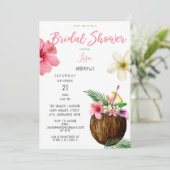 Tropisch Hawaiian Floral & Coconut Vrijgezellenfee Kaart (Staand voorkant)