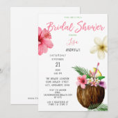 Tropisch Hawaiian Floral & Coconut Vrijgezellenfee Kaart (Voorkant / Achterkant)