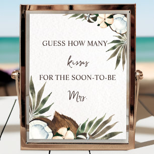 Tropisch Hawaiian Floral & Coconut Vrijgezellenfee Poster