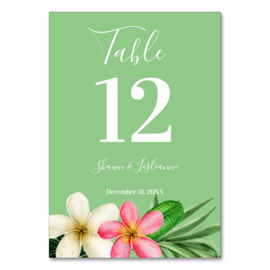 Tropisch Hawaiian Floral Green Kaart (Voorkant)