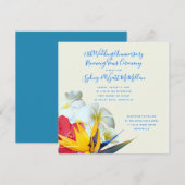 Tropisch Hawaiian Floral Jubileum Vows Kaart (Voorkant / Achterkant)