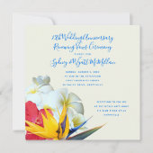 Tropisch Hawaiian Floral Jubileum Vows Kaart (Voorkant)