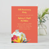 Tropisch Hawaiian Floral Jubileum Vows Kaart (Staand voorkant)