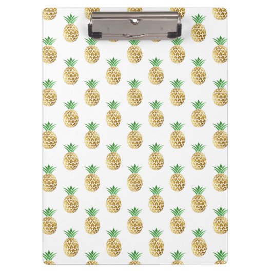 Tropisch Hawaiian Gold Foil Pineappel Patroon Klembord (Voorkant)