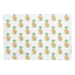 Tropisch Hawaiian Gold Foil Pineappel Patroon Kussensloop