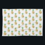 Tropisch Hawaiian Gold Foil Pineappel Patroon Theedoek<br><div class="desc">Fun tropical Hawaiian Gold Foil Pineapple Pattern. Deze trendy gele en groene Aloha Hawaii Pineappel is een perfecte coole afdruk voor een zomerverjaardagscadeau.</div>
