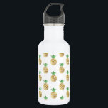 Tropisch Hawaiian Gold Foil Pineappel Patroon Waterfles<br><div class="desc">Fun tropical Hawaiian Gold Foil Pineapple Pattern. Deze trendy gele en groene Aloha Hawaii Pineappel is een perfecte coole afdruk voor een zomerverjaardagscadeau.</div>