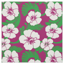 Tropisch Hawaiian Hibiscus Floral Magenta Roze Stof