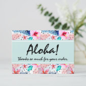 Tropisch Hawaiian Hibiscus & Palm Leaf Dank je Bedankkaart (Staand voorkant)