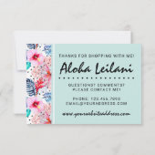Tropisch Hawaiian Hibiscus & Palm Leaf Dank je Bedankkaart (Achterkant)