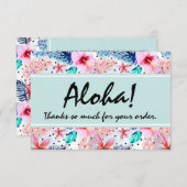 Tropisch Hawaiian Hibiscus & Palm Leaf Dank je Bedankkaart (Voorkant / Achterkant)