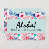 Tropisch Hawaiian Hibiscus & Palm Leaf Dank je Briefkaart (Voorkant / Achterkant)