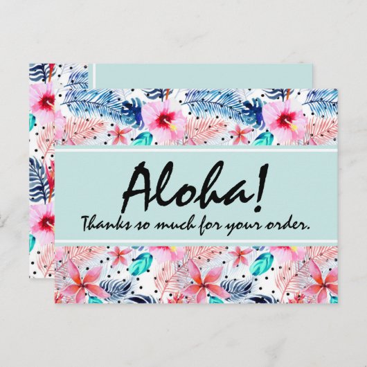 Tropisch Hawaiian Hibiscus & Palm Leaf Dank je Briefkaart (Voorkant / Achterkant)