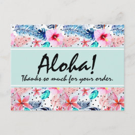 Tropisch Hawaiian Hibiscus & Palm Leaf Dank je Briefkaart