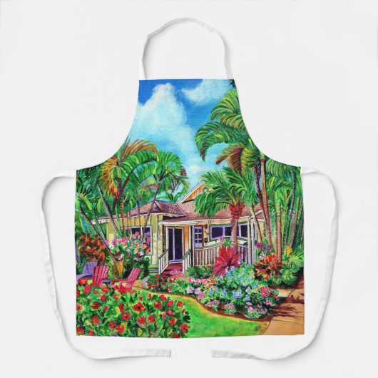 Tropisch Hawaiian House BBQ Kitchen Apron Schort (Voorkant)