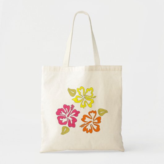 Tropisch Hawaiian Island Hibiscus Flower Pink Tote Bag (Voorkant)