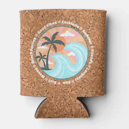 Tropisch Hawaiian Island Palm Trees Good Vibes Blikjeskoeler (Voorkant)