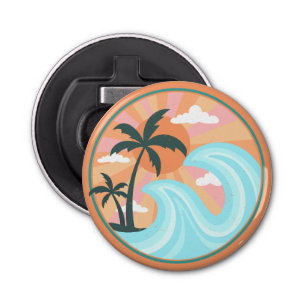 Tropisch Hawaiian Island Palm Trees Good Vibes Button Flesopener