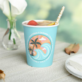 Tropisch Hawaiian Island Palm Trees Good Vibes Papieren Bekers