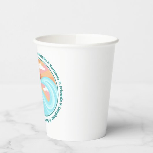 Tropisch Hawaiian Island Palm Trees Good Vibes Papieren Bekers (Links)