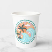 Tropisch Hawaiian Island Palm Trees Good Vibes Papieren Bekers (Voorkant)