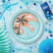 Tropisch Hawaiian Island Palm Trees Good Vibes Papieren Bordje (Feest)