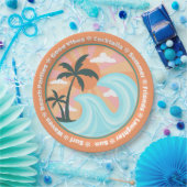 Tropisch Hawaiian Island Palm Trees Good Vibes Papieren Bordje (Feest)