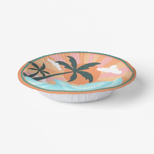 Tropisch Hawaiian Island Palm Trees Good Vibes Papieren Kommen (Gebogen)