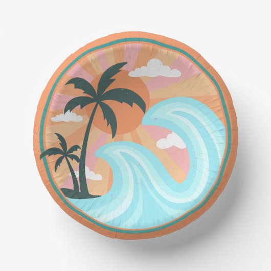 Tropisch Hawaiian Island Palm Trees Good Vibes Papieren Kommen (Voorkant)