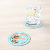 Tropisch Hawaiian Island Palm Trees Good Vibes Ronde Kartonnen Onderzetter (Insitu)