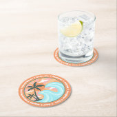 Tropisch Hawaiian Island Palm Trees Good Vibes Ronde Kartonnen Onderzetter (Insitu)