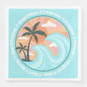 Tropisch Hawaiian Island Palm Trees Good Vibes Servet (Voorkant)