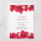 Tropisch Hawaiian Luau-Vrijgezellenfeest, rood Kaart (Voorkant)