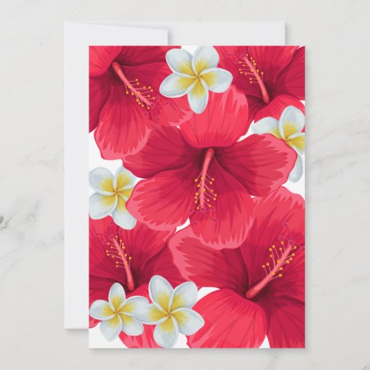 Tropisch Hawaiian Luau-Vrijgezellenfeest, rood Kaart (Achterkant)